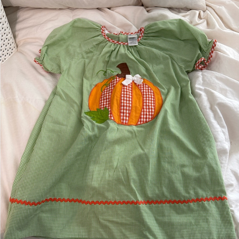 Boutique Green Gingham pumpkin dress